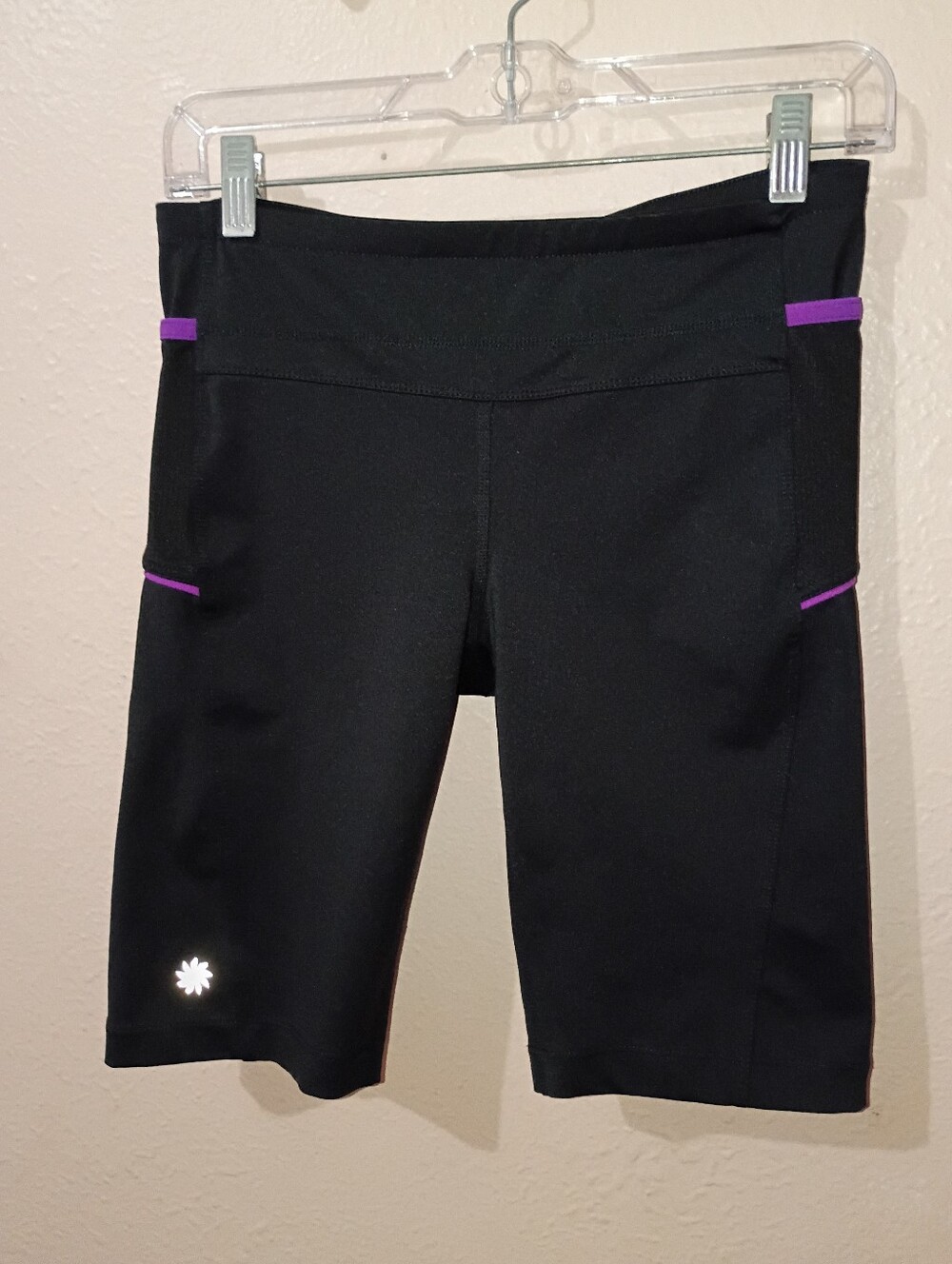 Athleta Size Small Athletic Bike Shorts with Purple Trim
